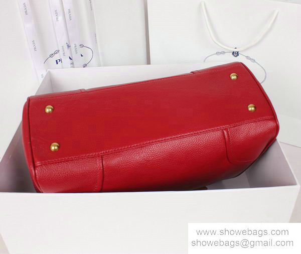 2014 Prada royalBlue calfskin leather tote bag BN2324 red